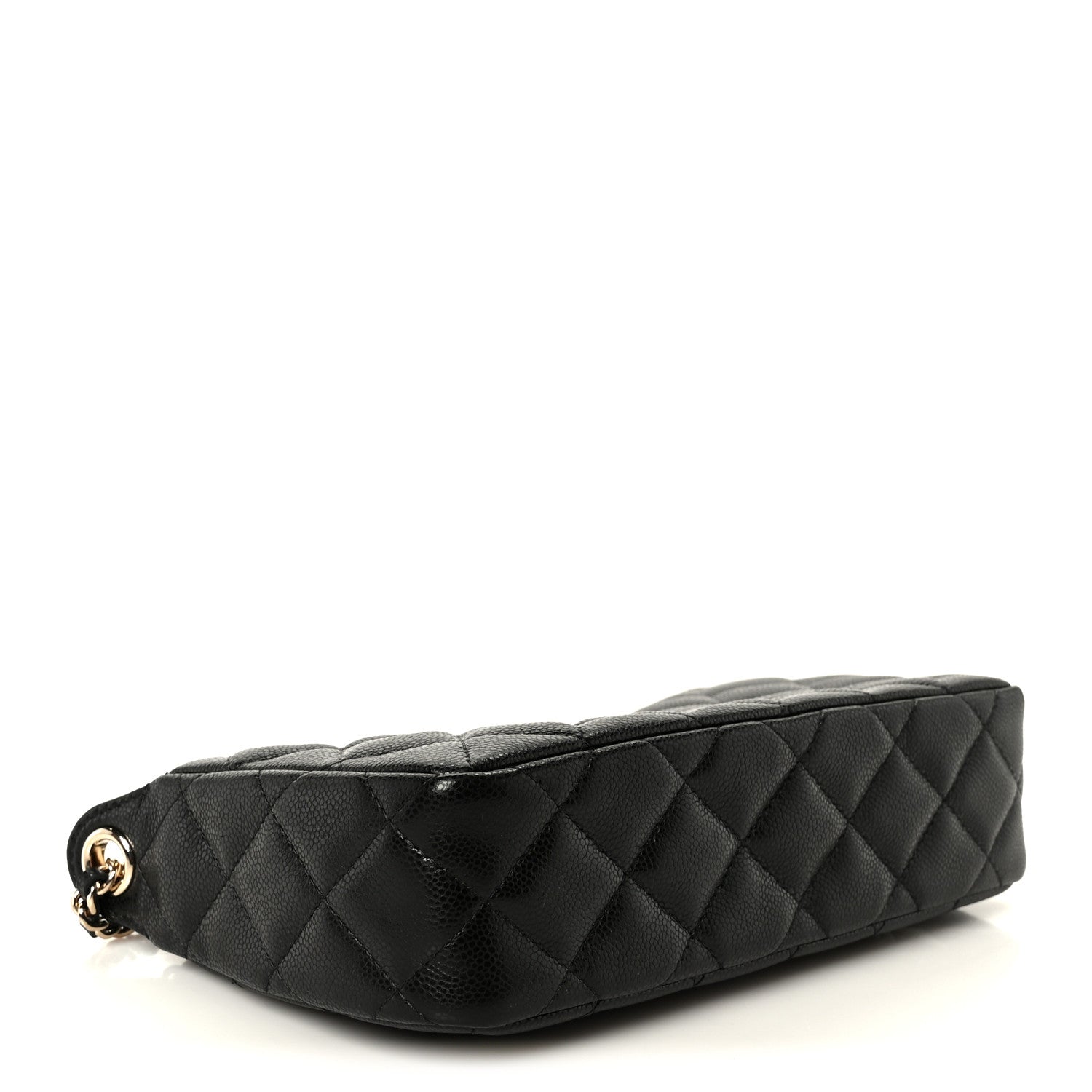 Caviar Quilted Purse With Chain Black