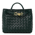 Nappa Intrecciato Small Andiamo Shoulder Bag Emerald Green