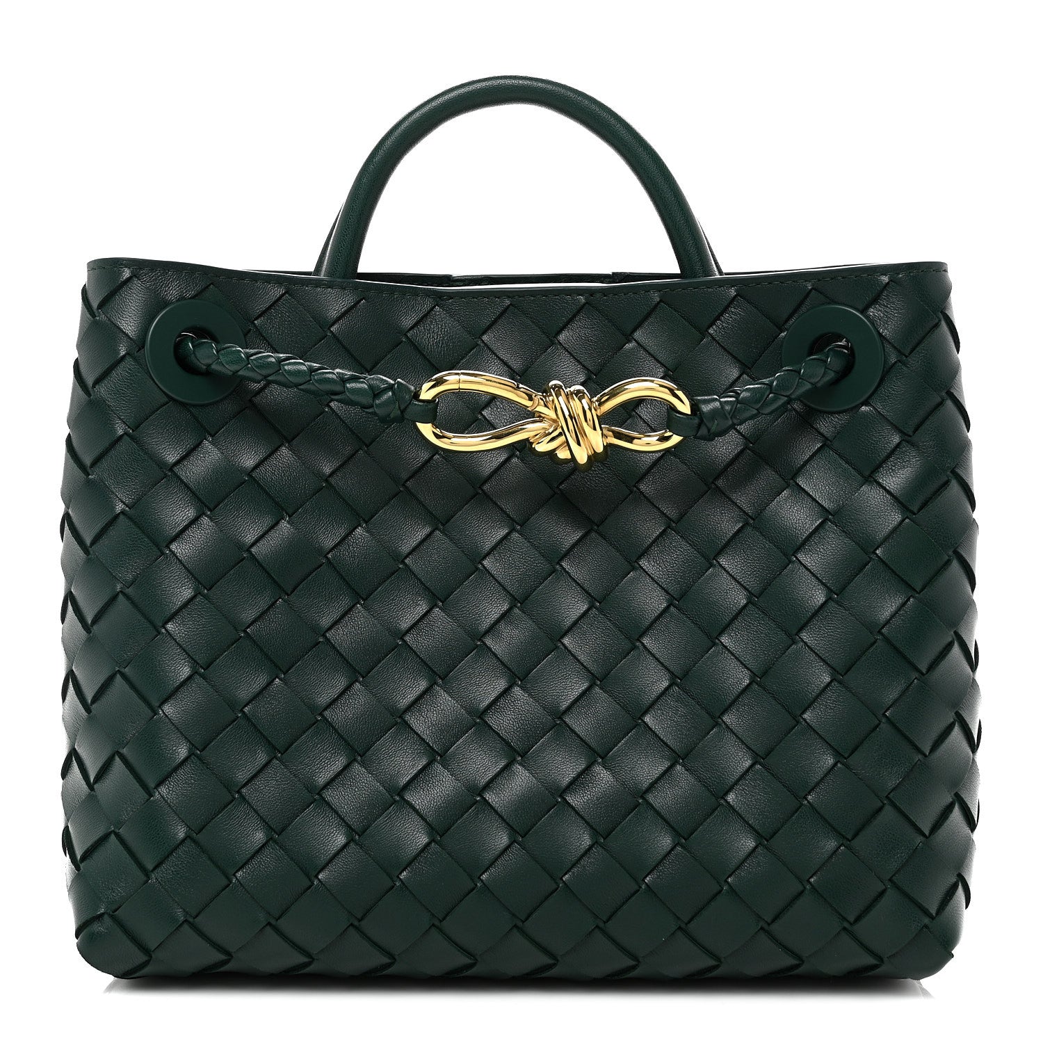 Nappa Intrecciato Small Andiamo Shoulder Bag Emerald Green