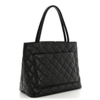 Caviar Quilted Medallion Tote Black