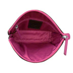 ILI New York Double Heart Cosmetic Case Handbag Bag Black Red Orchid Purse NEW