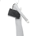 Caviar Quilted Grand Shopping Tote GST Black