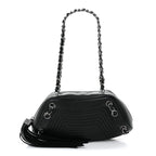 Lambskin Lax Small Tassel Shoulder Bag Black
