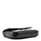 Shiny Aged Calfskin Quilted Waist Belt Bag Black