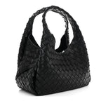 Nappa Intrecciato Small Campana Shoulder Bag Black