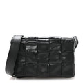 Paper Calfskin Maxi Intreccio Cassette Crossbody Bag Black
