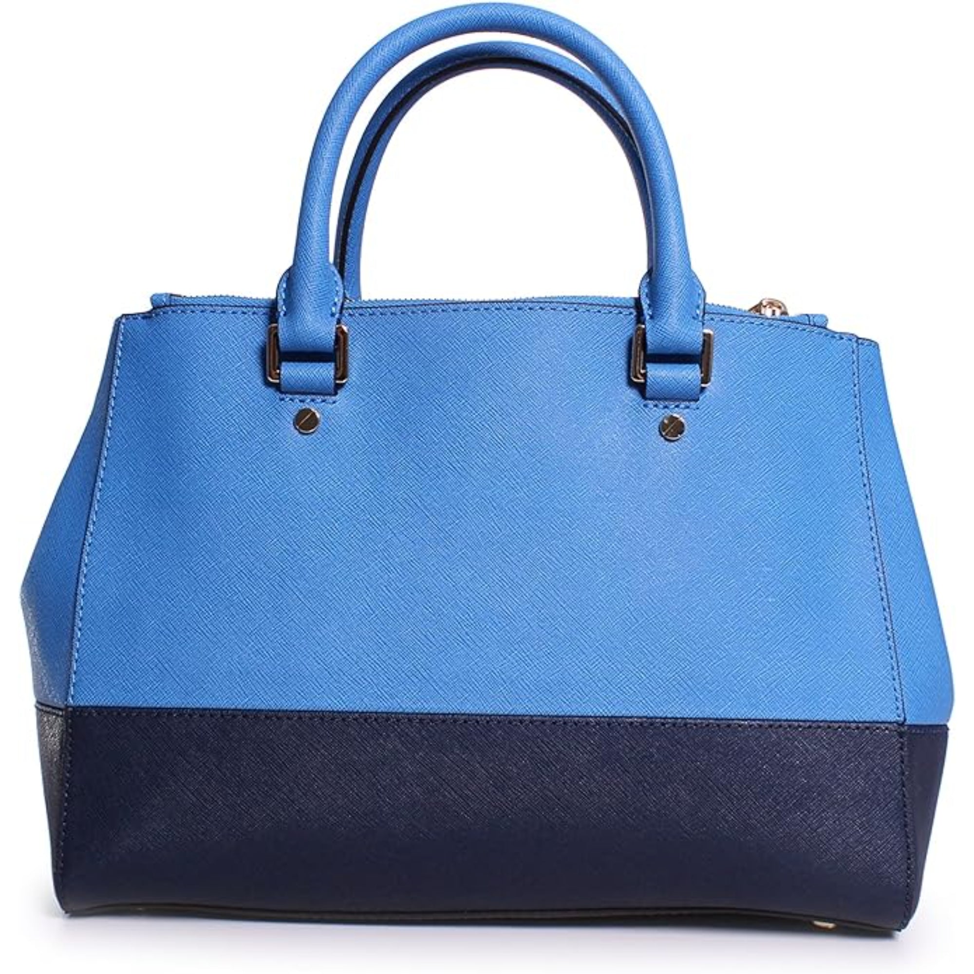 Michael Kors Sutton Medium Colorblock Satchel Heritage Blue Handbag Purse New
