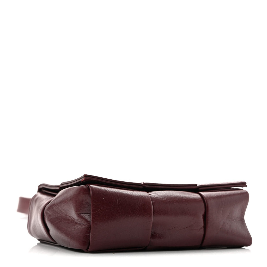 Paper Calfskin Maxi Intreccio Extra Mini Cassette Crossbody Bag Burgundy