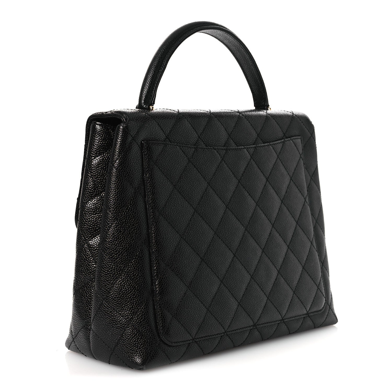 Caviar Quilted Jumbo Kelly Flap Black