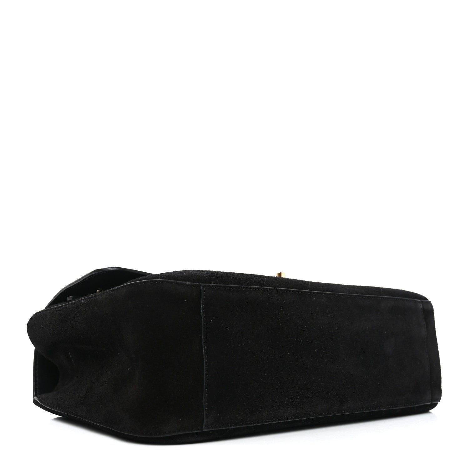 Suede Calfskin Small Souplissimo Maxi Flap Black