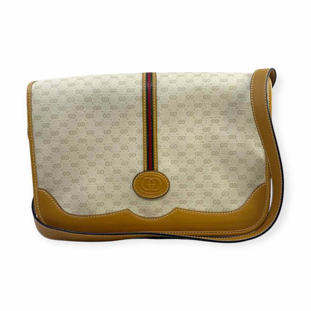 GUCCI Cream Coated Leather Handbag