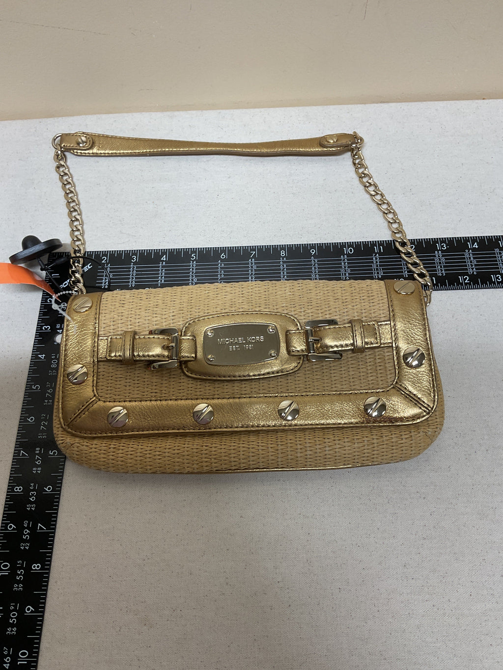 Handbag Designer By Michael Kors In Gold, Size:Small