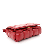 Nappa Maxi Intreccio Padded Cassette Crossbody Bag Dark Red