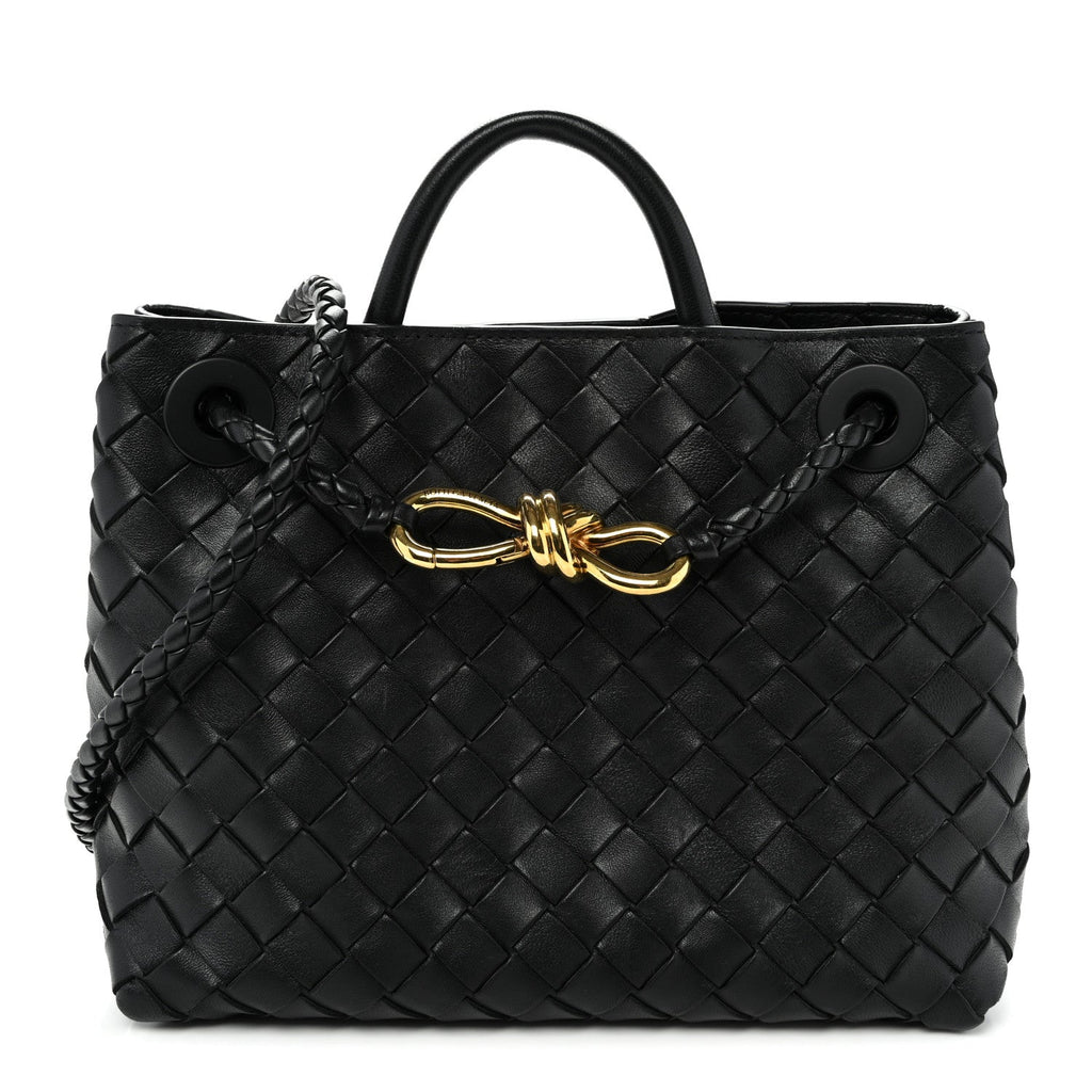 Nappa Intrecciato Small Andiamo Shoulder Bag Black
