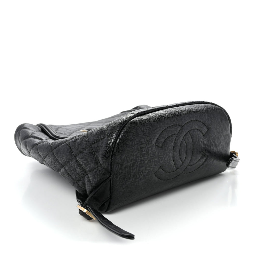 Caviar Quilted Small Filigree Backpack Black