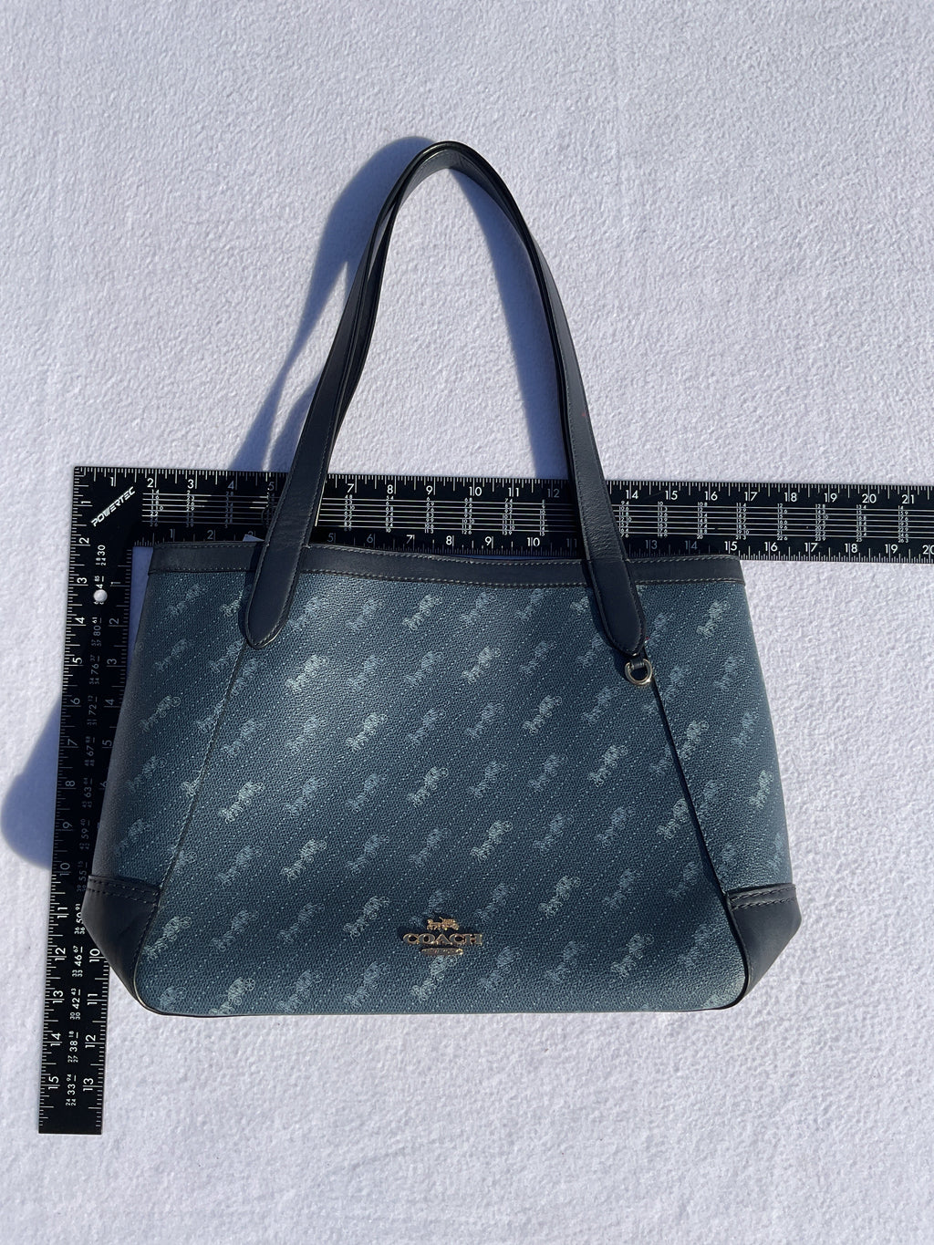 Handbag Designer By Coach In Blue, Size:Large / as is