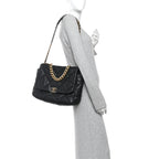 Lambskin Quilted Maxi Chanel 19 Flap Black
