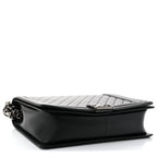 Lambskin Quilted Large Boy Flap Black