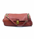 BOTTEGA VENETA Burnt Orange Leather Solid Handbag