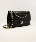 Chanel Black Classic Jumbo Double Flap Bag Caviar 2018