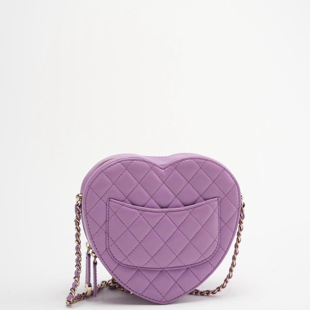 Chanel Purple CC in Love Heart Clutch in Lambskin 2022
