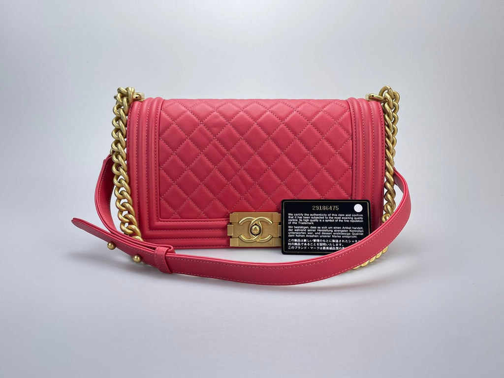 Chanel Medium Le boy Bag in Hot Pink with Gold Hardware