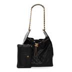 Caviar Quilted Medium Chanel 25 Handbag Black