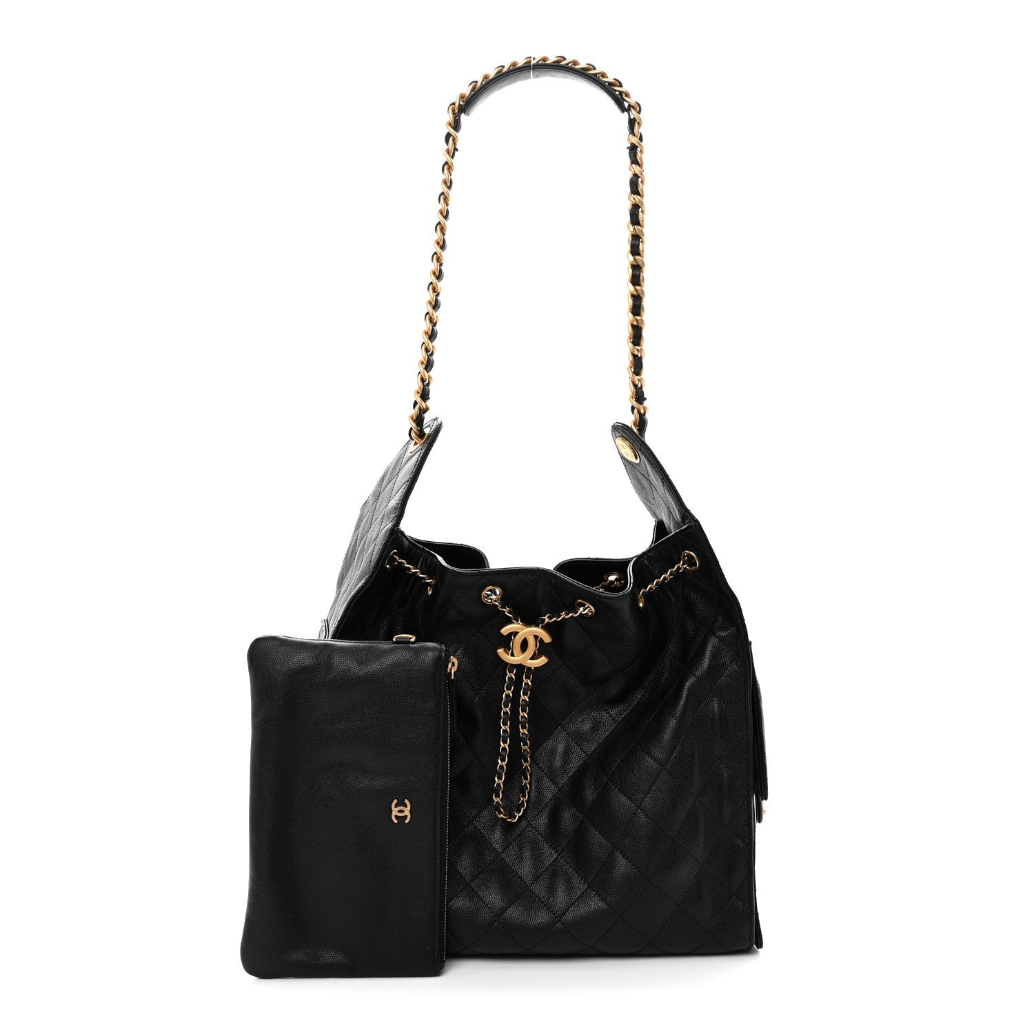 Caviar Quilted Medium Chanel 25 Handbag Black