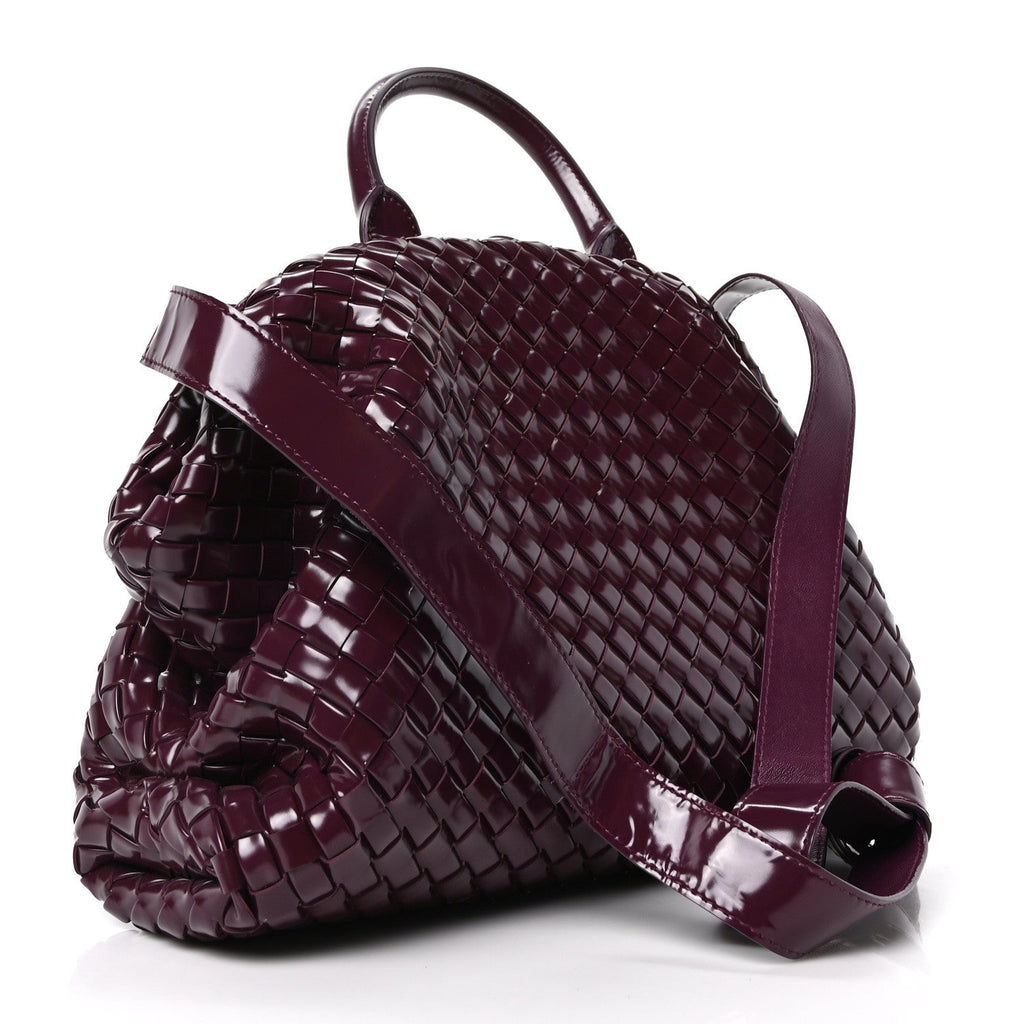 Polished Nappa Intrecciato Small Padded The Handle Tote Mystic