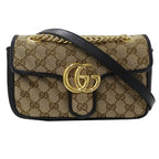 Gucci Gg Marmont Beige Canvas Shoulder Bag (Authentic Pre-Loved)