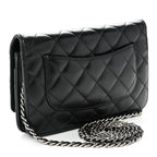 Lambskin Quilted Wallet On Chain WOC Black