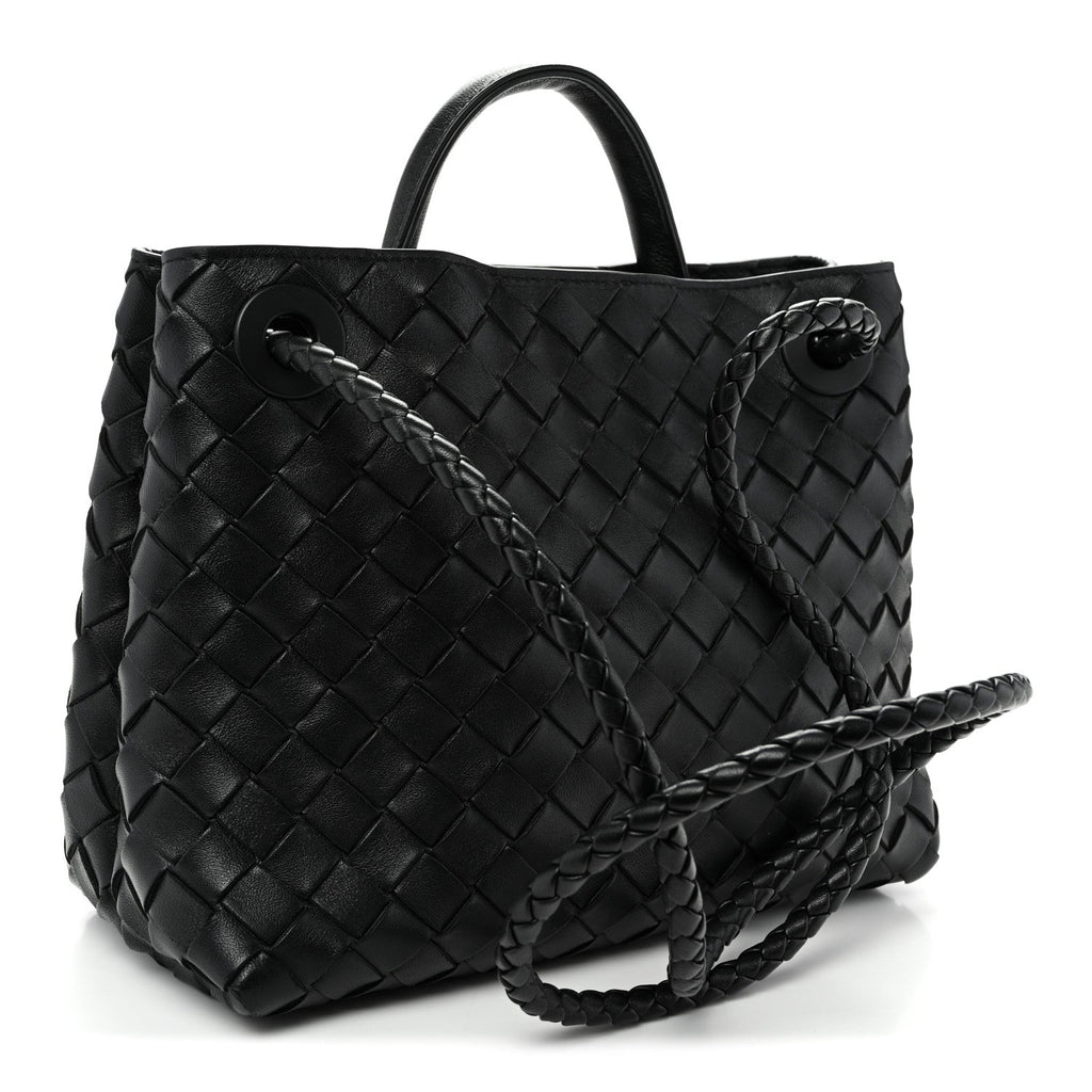 Nappa Intrecciato Small Andiamo Shoulder Bag Black