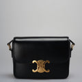 Celine Black Triomphe Crossbody Bag Pre-Owned 2021 Small Calfskin