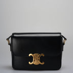 Celine Black Triomphe Crossbody Bag Pre-Owned 2021 Small Calfskin