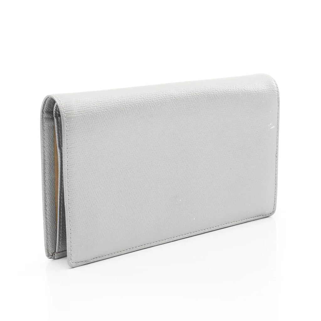 Chanel Coco Lambskin Silver Wallet