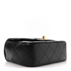 Lambskin Quilted Bijoux Chain Mini Top Handle Flap Black