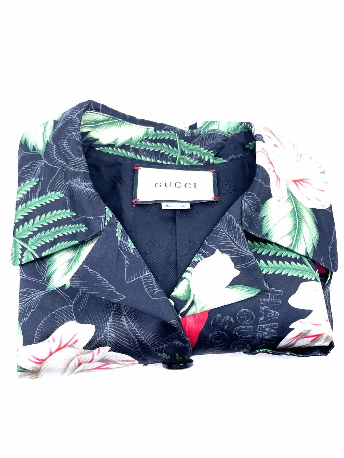 GUCCI Size XS Green, Black Floral Hawaiian Pajamas