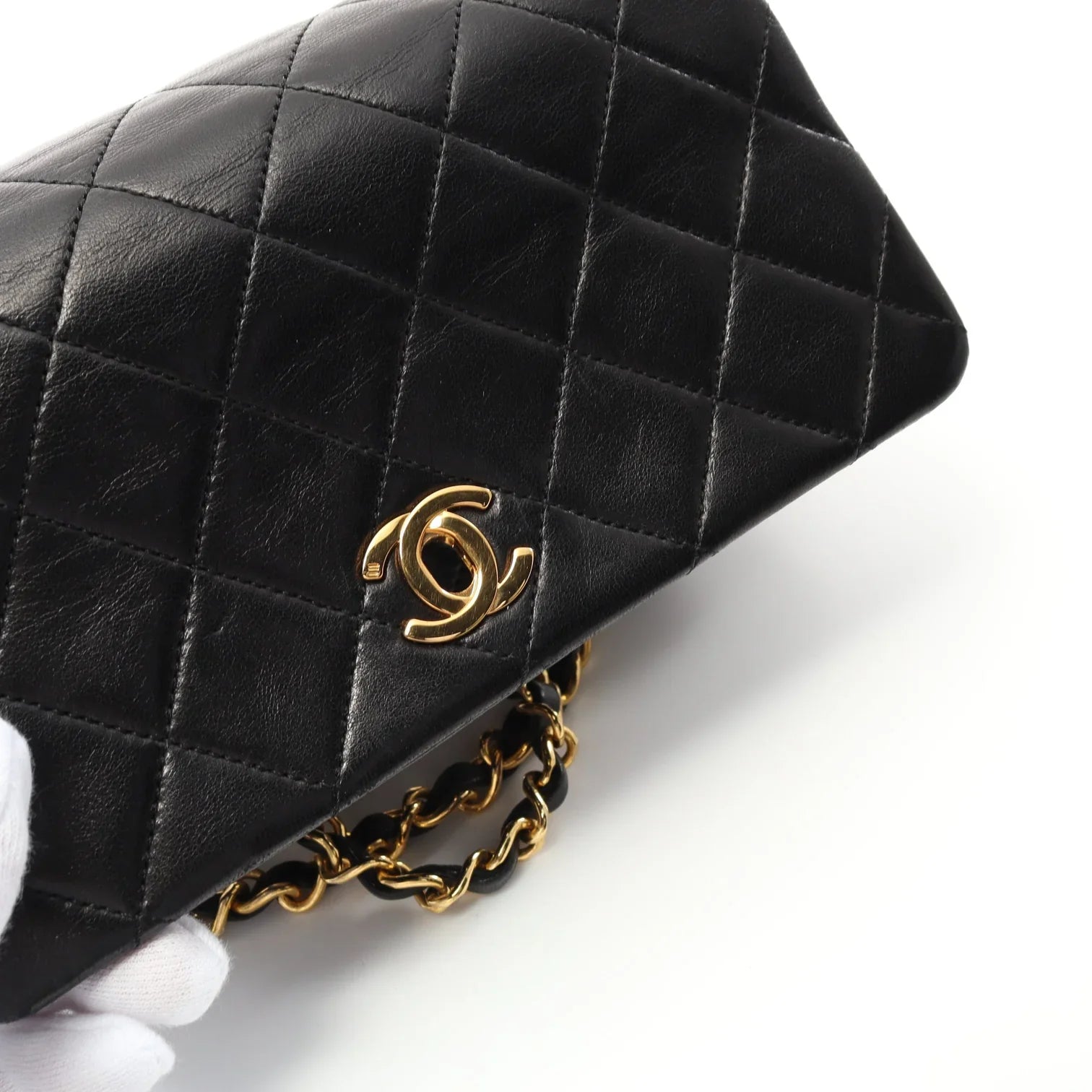 Chanel Lambskin Mini Full Flap Black GHW Bag