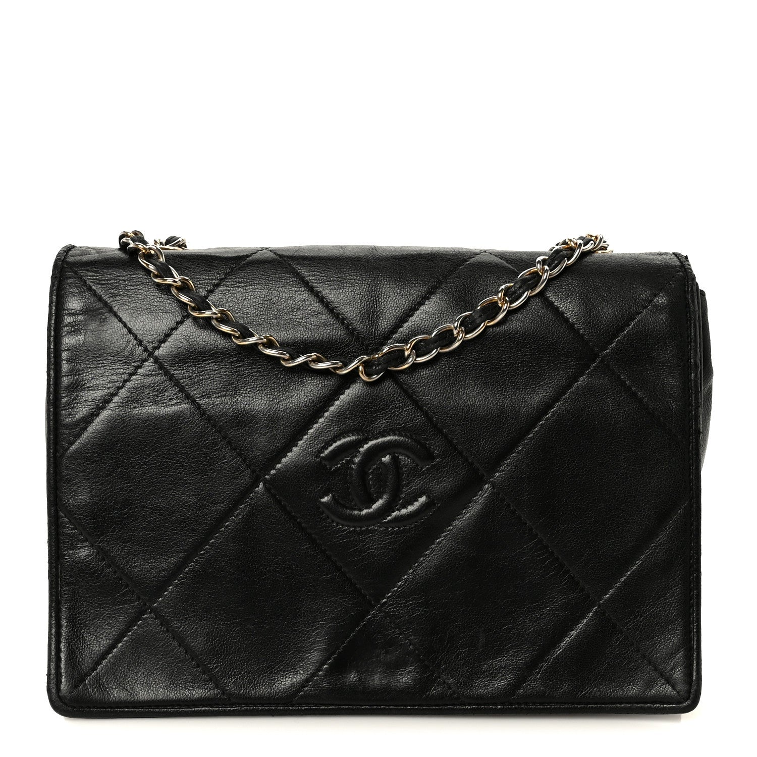 Lambskin Quilted Diamond CC Flap Black