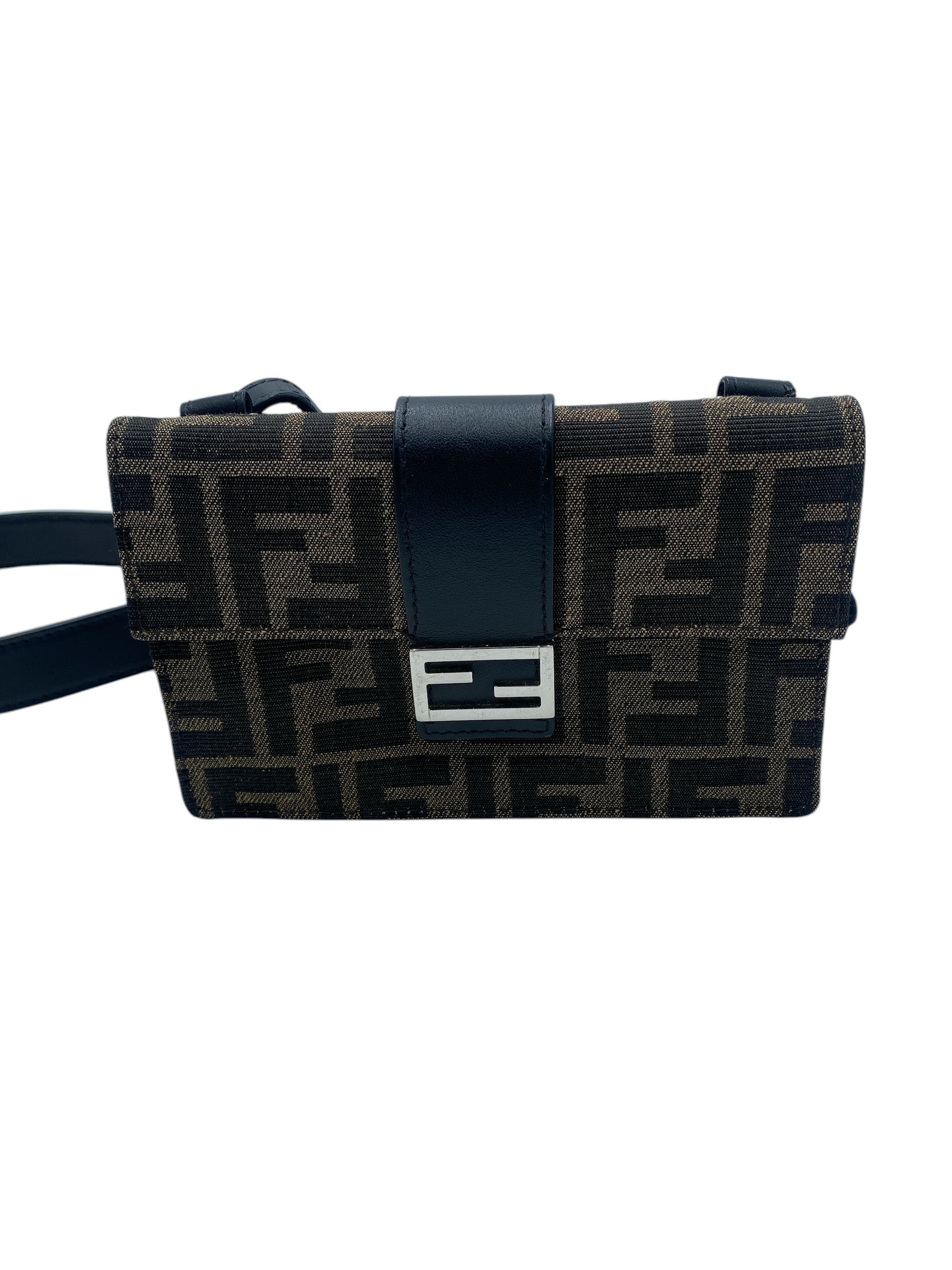 Fendi Flap Crossbody Bag Zucca Canvas Brown Canvas Crossbody Bag Bag (Authentic Pre-Loved)