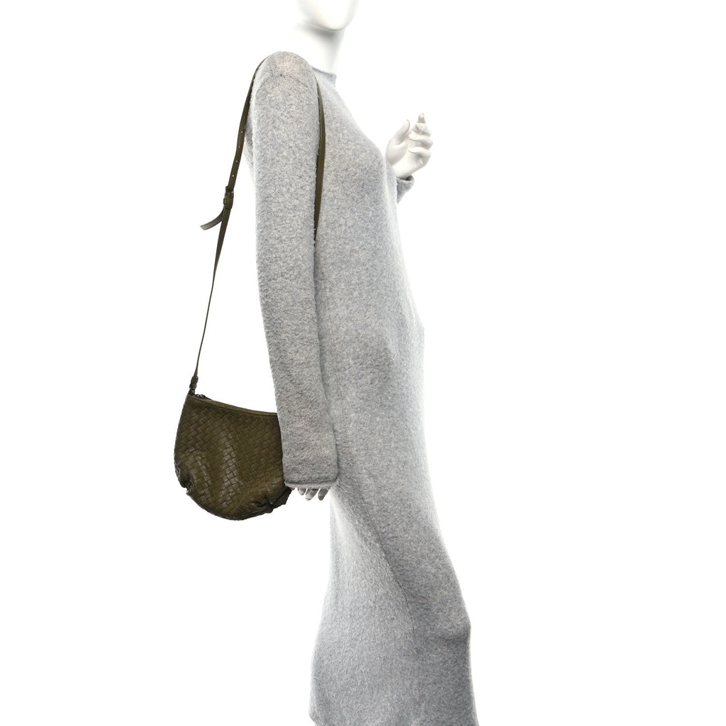 Nappa Intrecciato Crossbody Olive