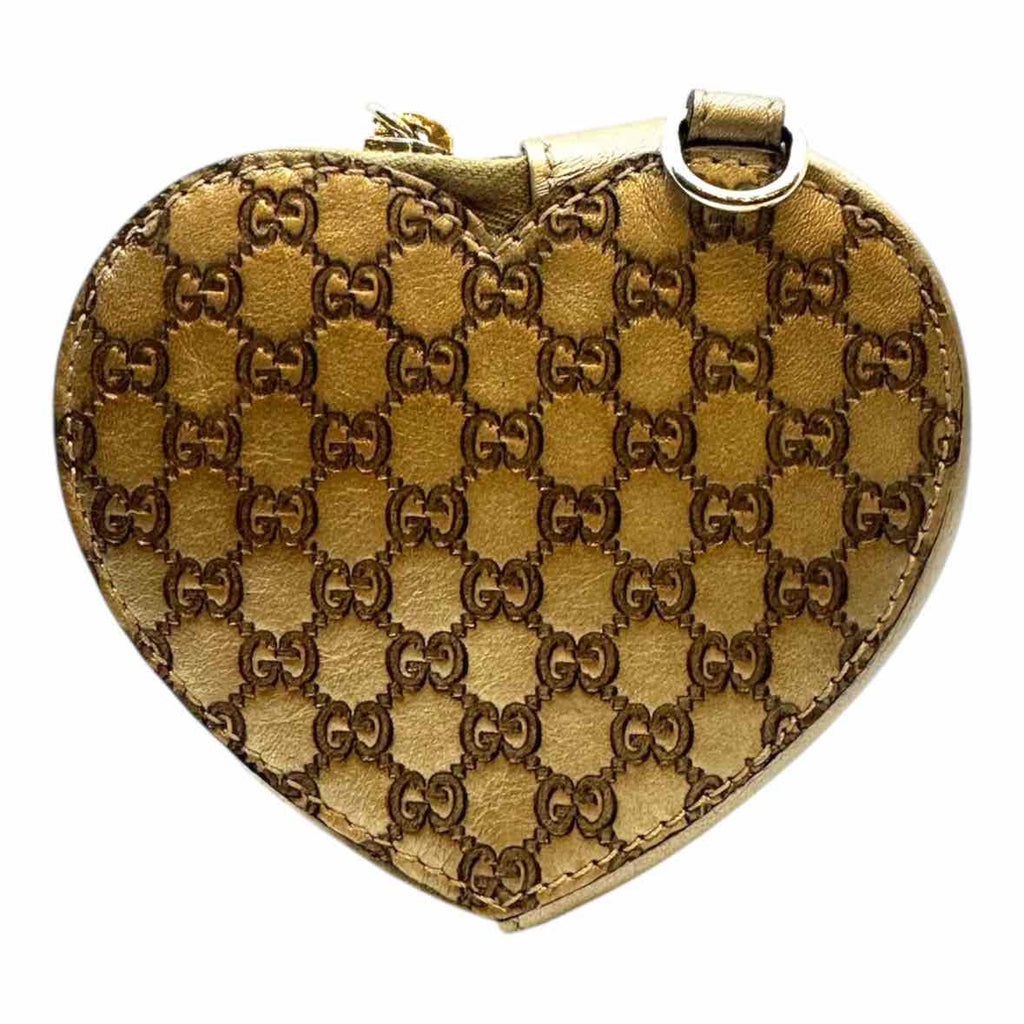 GUCCI Gold Leather Mahina Coin Purse
