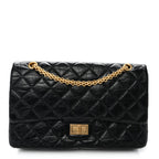 Aged Calfskin Quilted 2.55 Reissue 227 Flap Black