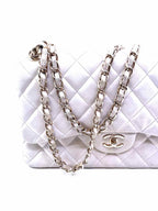 CHANEL Classic White Leather Handbag
