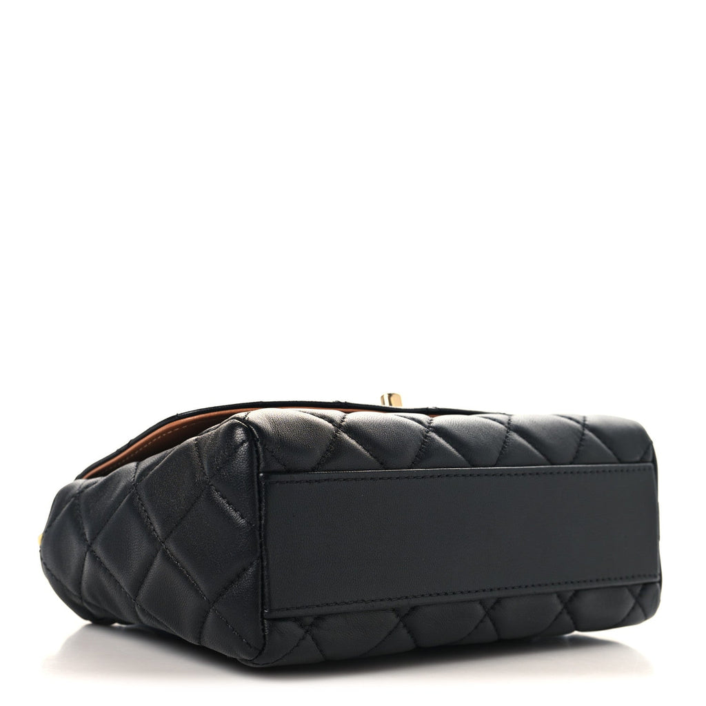 Lambskin Mixed Fibers Quilted Cocovado Flap Black