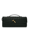 Nappa Intrecciato Long Andiamo Top Handle Clutch Emerald Green