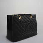 Chanel Medium Grand Shopping Tote Black GST Bag in caviar Leather with Gold Hardware from 2013