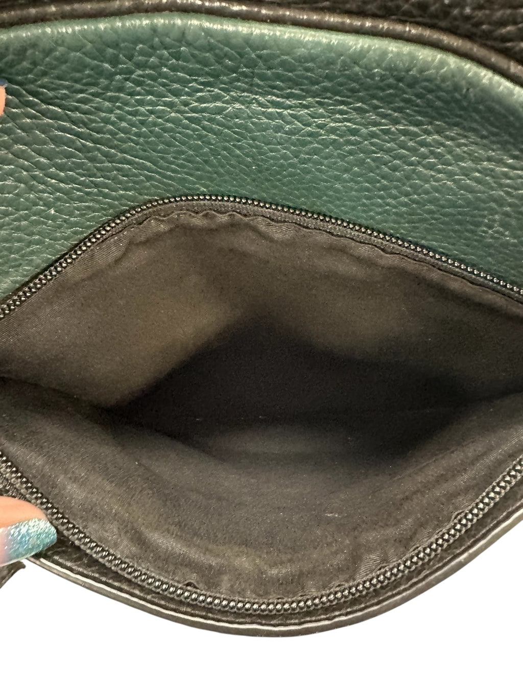 Handbag Designer By Coach In Black & Green, Size:Medium
