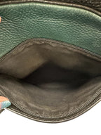 Handbag Designer By Coach In Black & Green, Size:Medium