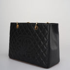 Chanel GST Black Bag in Cavier Leather with Gold Hardware from 2014 part 1